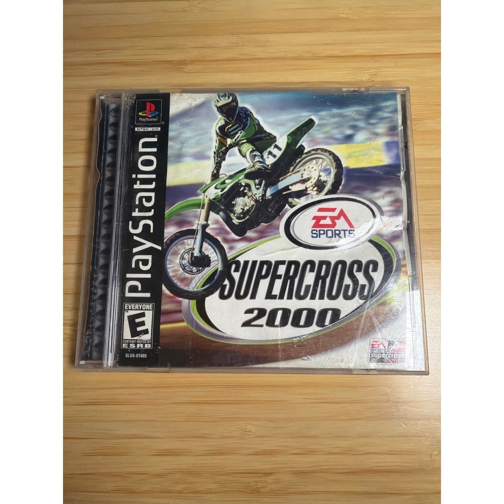 PS1 EA Sports Supercross 2000 CIB Water Damaged Manual Untested